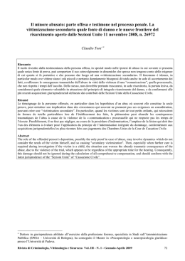 Il minore abusato: parte offesa e testimone nel processo penale. La