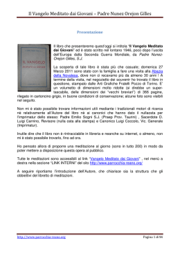 Il Vangelo Meditato dai Giovani &ndash; Padre Nunez Orejon Gilles