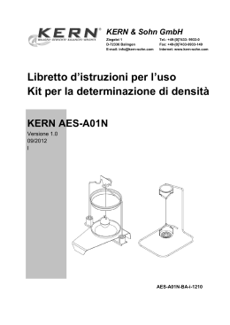 Libretto d`istruzioni per l`uso Kit per la determinazione di densità
