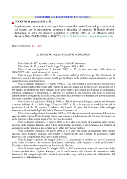Decreto Ministeriale 18 gennaio 2011 n. 32