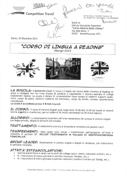 Corso di lingua " A reading" marzo 2014