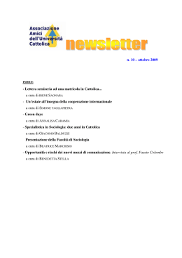 Newsletter n. 10 - Giuseppe Toniolo Beato
