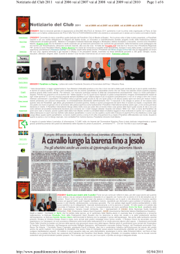 Page 1 of 6 Notiziario del Club 2011 vai al 2006 vai al 2007 vai al