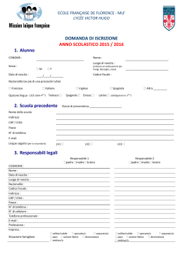 DOMANDA DI ISCRIZIONE ANNO SCOLASTICO 2015 / 2016 1