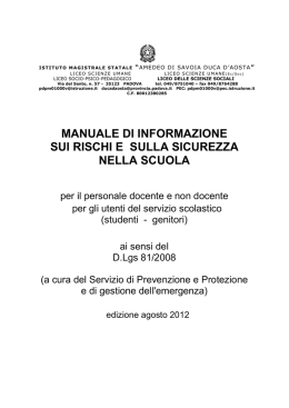 manuale informazione sui rischi e sulla