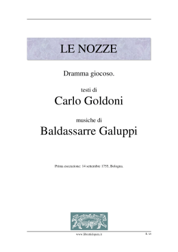 Le nozze - Libretti d`opera italiani