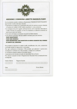 adesione e consegna libretto raccolta punti
