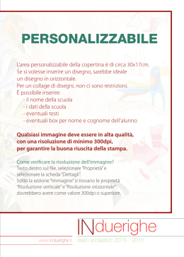 Visualizza il pdf. - Diario scolastico personalizzato INduerighe