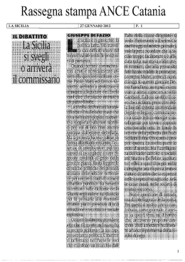 rassegna stampa 27 gennaio 2012