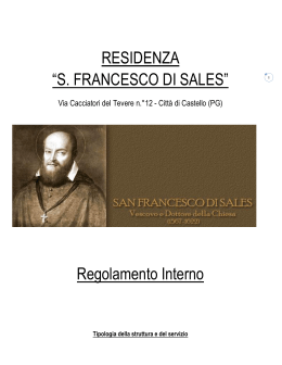 Regolamento Interno - Residenza San Francesco di Sales