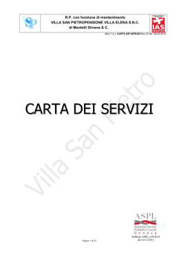 carta dei servizi - Villa San Pietro