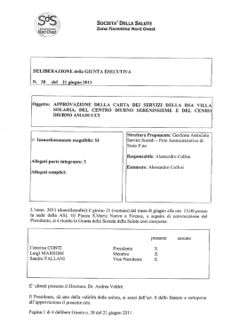 Delibera Giunta n. 38 - SDS Zona Fiorentina Nord