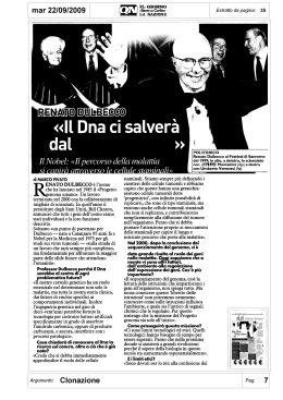 "Il Dna ci salverà"
