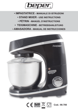 impastatrice - manuale di istruzioni &bull; stand mixer