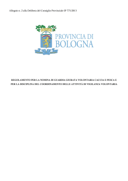 Regolamento per la nomina di Guardia Giurata Volontaria Caccia e