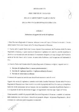 regolamento servizi di vigilanza guardie particolari giurate