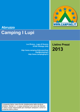 Listino Prezzi Camping I Lupi
