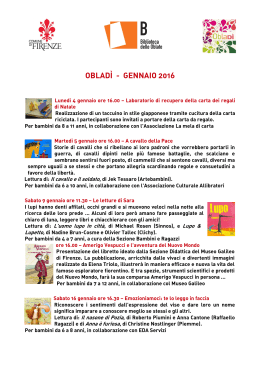 obladi gennaio 2016 - Biblioteche comunali fiorentine