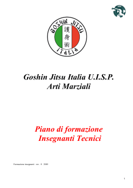 formazione Istruttori - Goshin Jitsu Italia UISP. Arti Marziali JUDO