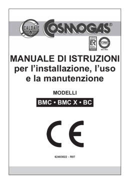 MANUALE DI ISTRUZIONI per l`installazione, l`uso e la manutenzione