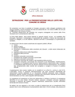 istruzioni per la presentazione delle liste nel comune di desio