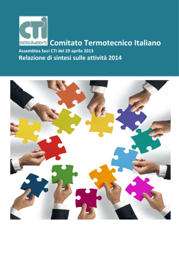 Attività normativa CTI di sintesi - CTI Comitato Termotecnico Italiano