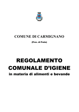REGOLAMENTO COMUNALE D`IGIENE