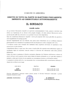 il sindaco - Comune di Arborea