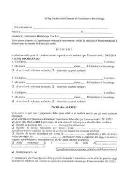 Al Sig. Sindaco del Comune di Castelnuovo Berardenga