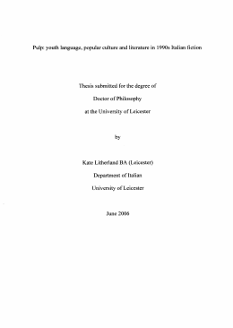 Thesis submitted for the degree of Doctor of Philosophy