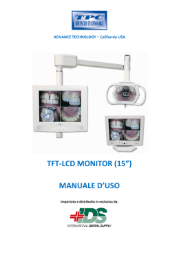 TFT-LCD MONITOR (15”) MANUALE D`USO
