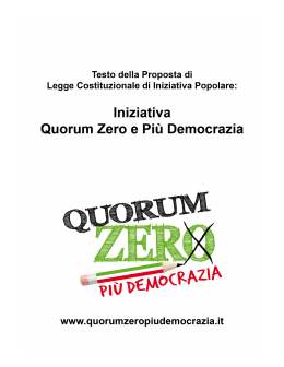 Iniziativa Quorum Zero e Più Democrazia