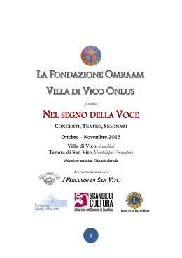 la fondazione omraam villa di vico onlus nel segno della voce