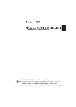 MANUALE D`USO E MANUTENZIONE Honda EX7