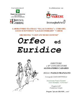 Orfeo ed Euridice DIRETTORE e M&deg; CONCERTATORE