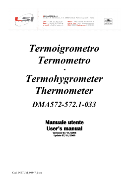 Manuale utente termometro, termo-igrometro DMA033