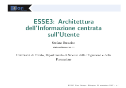 ESSE3: Architettura dell`Informazione centrata sull`Utente