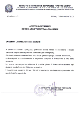 Libretto personale dello studente