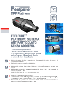feelpure™ platinum: sistema antiparticolato senza additivo.