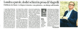 Londra a parole, dedici schizzi in prosa di Magrelli