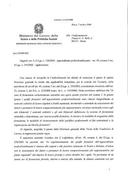 Ministero del Lavoro, della Alla Cenfcemmercio