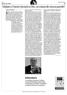 Malato e Dante davanti a Dio, un miracolo senza parole?