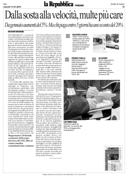 Dalla sosta alla velocit&agrave;, multe pi&ugrave; care