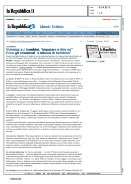 repubblica.it &ndash; Terre des hommes - Fondazione Pubblicit&agrave; Progresso