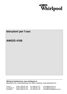 Istruzioni per l`uso AWO/D 4100 - Migros