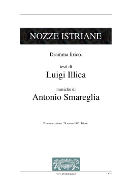 Nozze istriane - Libretti d`opera italiani