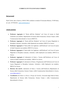 Curriculum - Dipartimento di Scienze della formazione, scienze