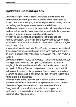 Regolamento Chelonian Expo 2015 Chelonian Expo &egrave; una Mostra a