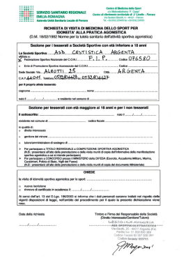 ichiesta visita sportiva agonistica Ferrara