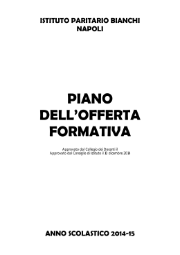 PIANO DELL`OFFERTA FORMATIVA - Istituto Paritario Bianchi dei